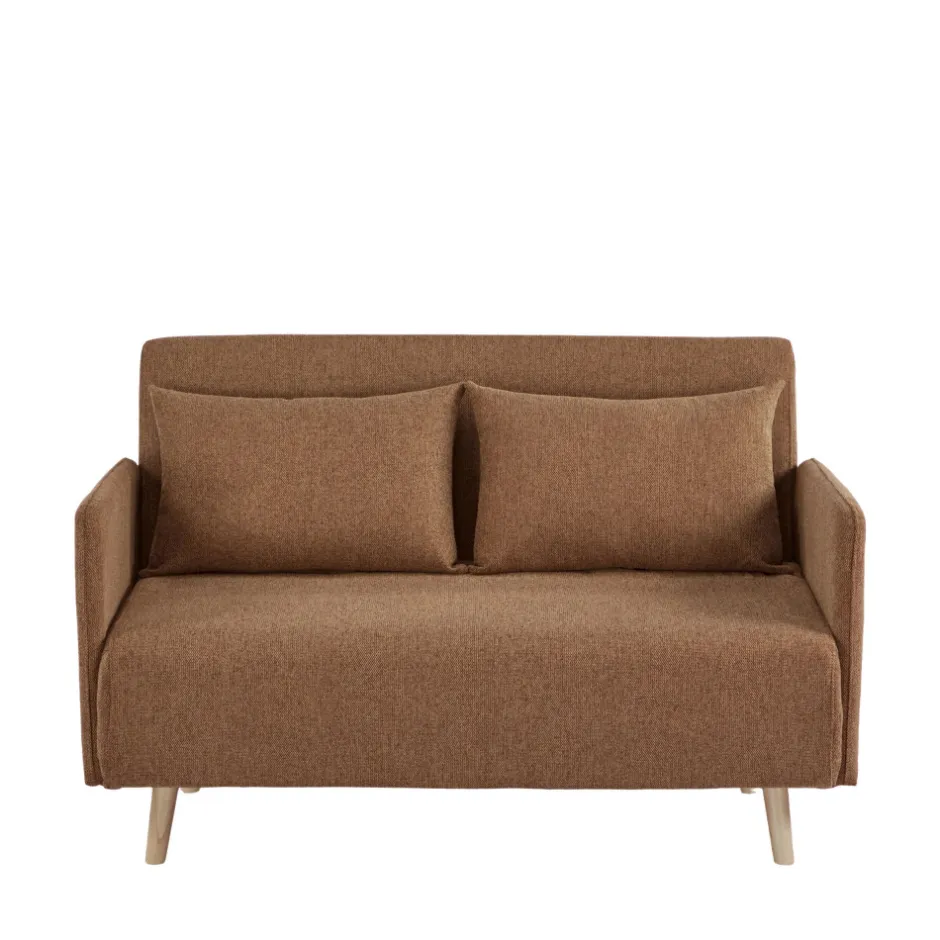 Best Drawer BELUSHI Canapé convertible 2 places en tissu pieds bois clair