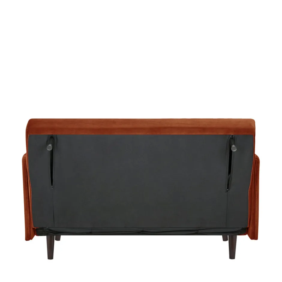 Outlet Drawer BELUSHI Canapé convertible 2 places en velours pieds bois foncé