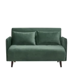Outlet Drawer BELUSHI Canapé convertible 2 places en velours pieds bois foncé