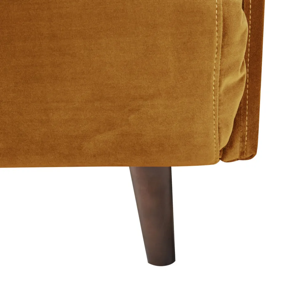 Outlet Drawer BELUSHI Canapé convertible 2 places en velours pieds bois foncé