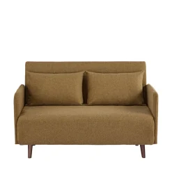 Best Drawer BELUSHI Canapé convertible 2 places en tissu pieds bois foncé