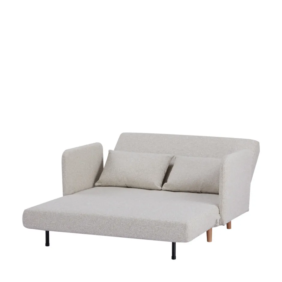 Online Drawer BELUSHI Canapé convertible 2 places en tissu bouclette pieds bois clair