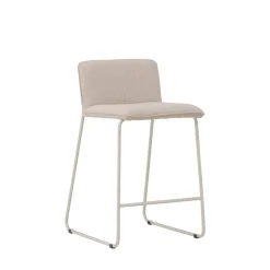 Best Venture Home BISBEE Lot de 2 tabourets de bar en tissu bouclette pieds beiges H65cm