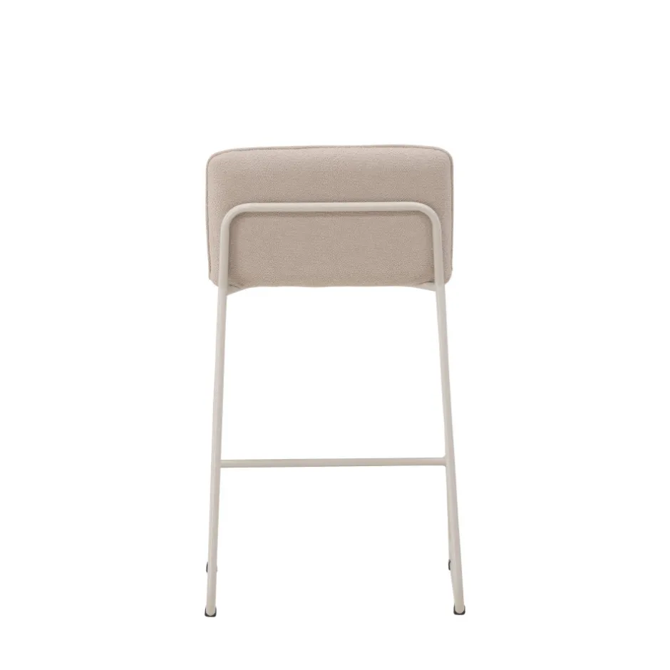 Best Venture Home BISBEE Lot de 2 tabourets de bar en tissu bouclette pieds beiges H65cm