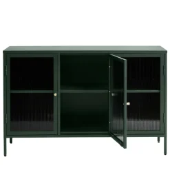 Hot No name BJORN Buffet 3 portes en verre strié et métal L132cm