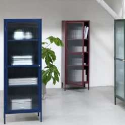 Discount No name BJORN Colonne de rangement 1 porte en verre strié et métal H160cm