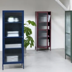 Discount No name BJORN Colonne de rangement 1 porte en verre strié et métal H160cm
