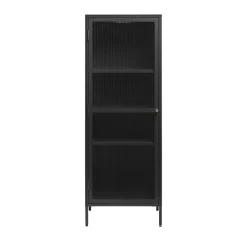 Discount No name BJORN Colonne de rangement 1 porte en verre strié et métal H160cm