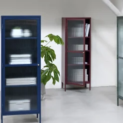 Discount No name BJORN Colonne de rangement 1 porte en verre strié et métal H160cm
