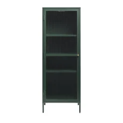 Discount No name BJORN Colonne de rangement 1 porte en verre strié et métal H160cm