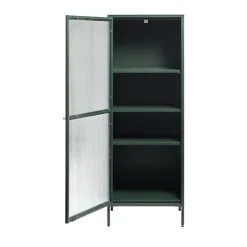 Discount No name BJORN Colonne de rangement 1 porte en verre strié et métal H160cm