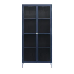 Sale No name BJORN Vaisselier 2 portes en verre stié et métal H190cm