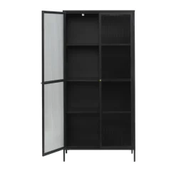 Sale No name BJORN Vaisselier 2 portes en verre stié et métal H190cm