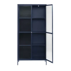 Sale No name BJORN Vaisselier 2 portes en verre stié et métal H190cm