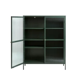 Outlet No name BJORN Vaisselier 2 portes en verre strié et métal H140cm