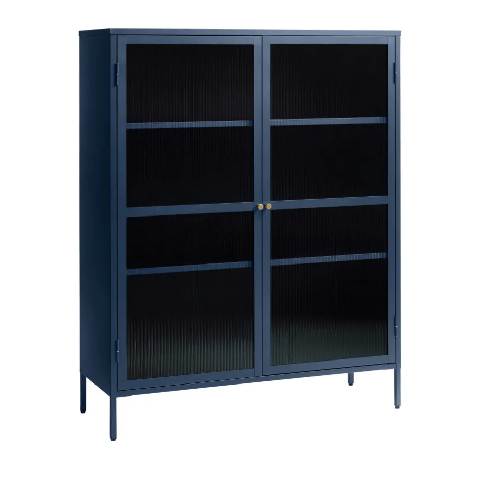 Outlet No name BJORN Vaisselier 2 portes en verre strié et métal H140cm