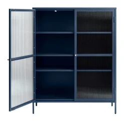 Outlet No name BJORN Vaisselier 2 portes en verre strié et métal H140cm