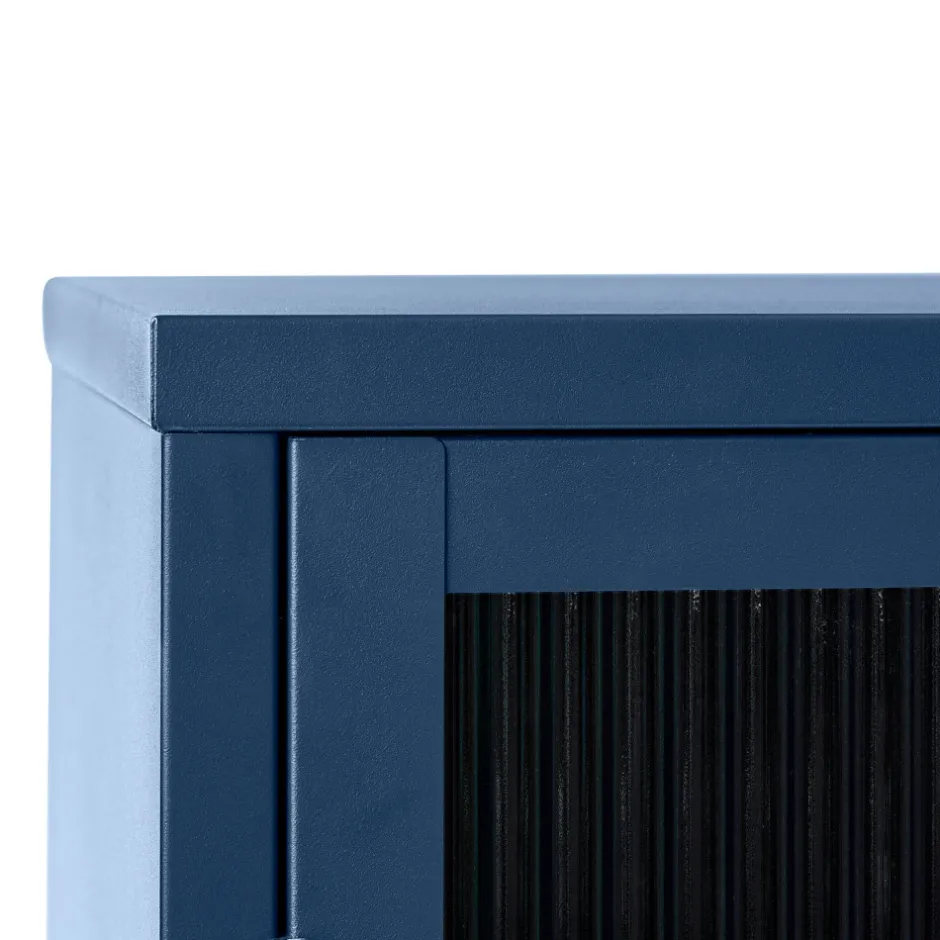 Outlet No name BJORN Vaisselier 2 portes en verre strié et métal H140cm