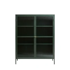 Outlet No name BJORN Vaisselier 2 portes en verre strié et métal H140cm