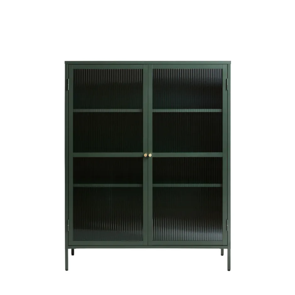 Outlet No name BJORN Vaisselier 2 portes en verre strié et métal H140cm