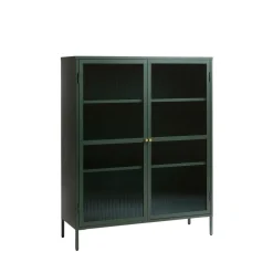 Outlet No name BJORN Vaisselier 2 portes en verre strié et métal H140cm