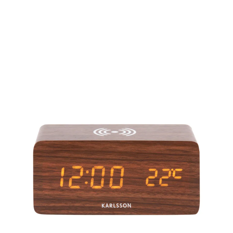 Hot Karlsson BLOCK Réveil en bois avec chargeur téléphone