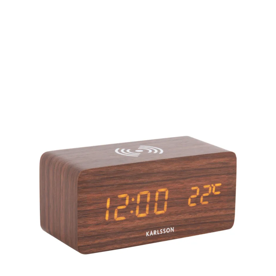 Hot Karlsson BLOCK Réveil en bois avec chargeur téléphone