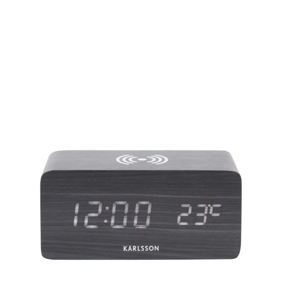 Hot Karlsson BLOCK Réveil en bois avec chargeur téléphone