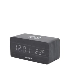 Hot Karlsson BLOCK Réveil en bois avec chargeur téléphone