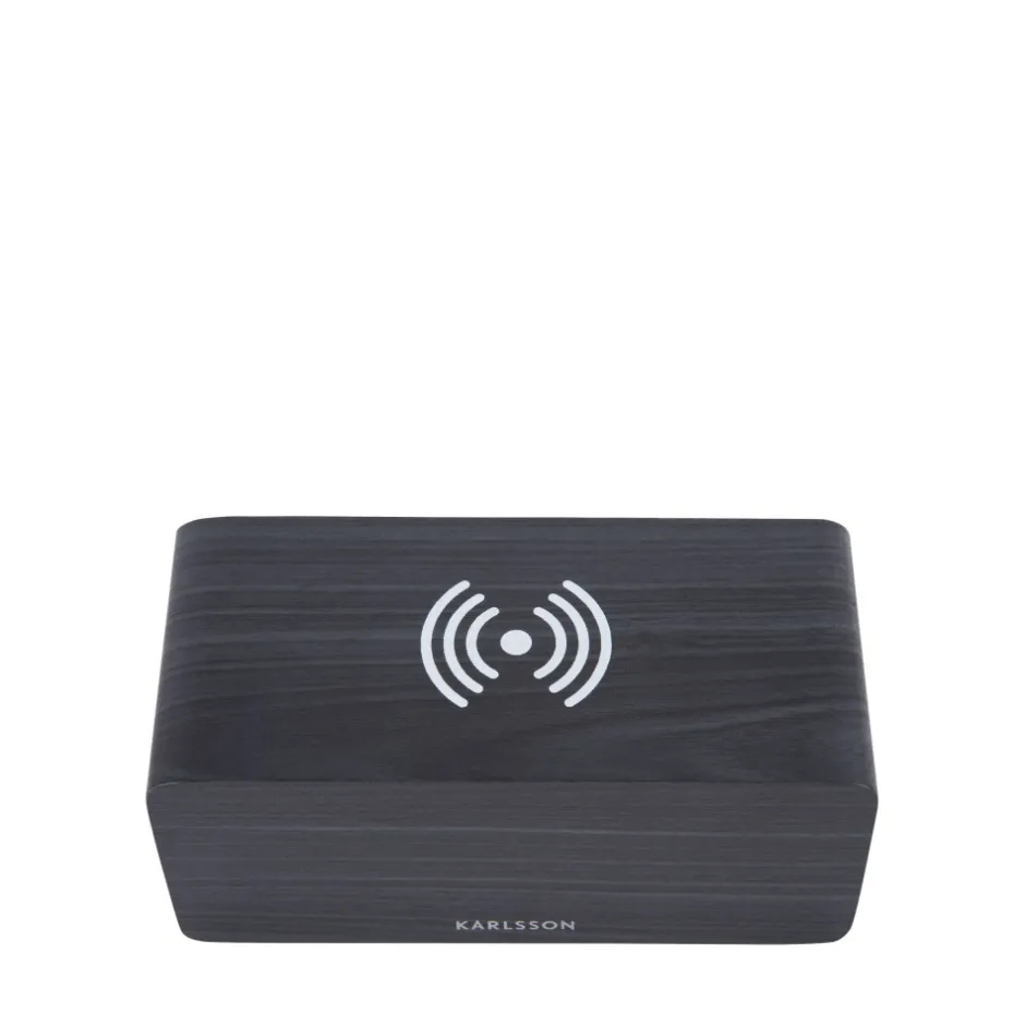 Hot Karlsson BLOCK Réveil en bois avec chargeur téléphone