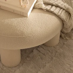 Online Drawer BLOOMI Tabouret rond XL en tissu bouclette ø60cm
