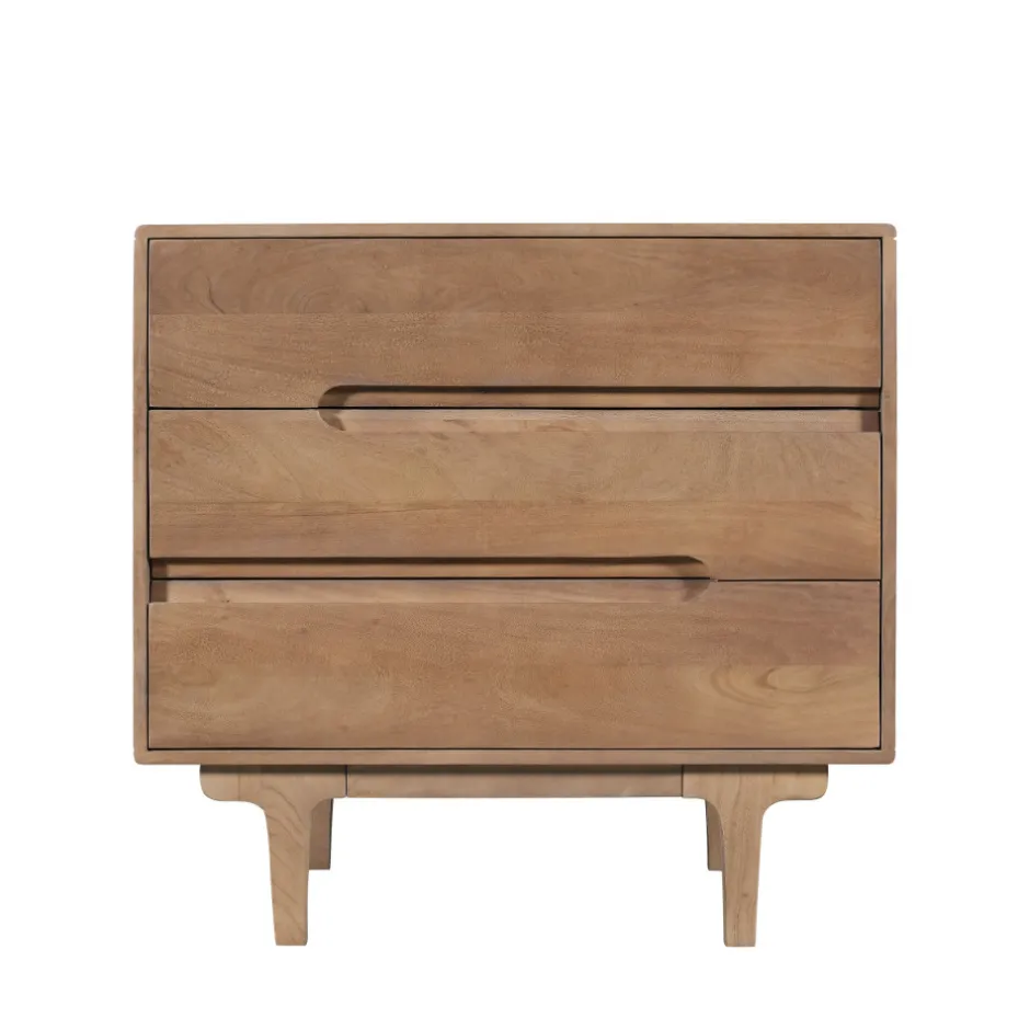 Outlet Drawer BOGOR Commode 3 tiroirs en bois massif L80cm