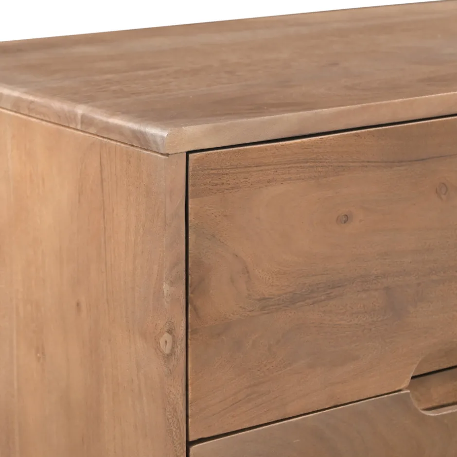 Outlet Drawer BOGOR Commode 3 tiroirs en bois massif L80cm