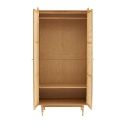 New No name BOMBONG Armoire 2 portes en bois et cannage