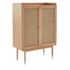New No name BOMBONG Buffet haut 2 portes en bois et cannage L90cm