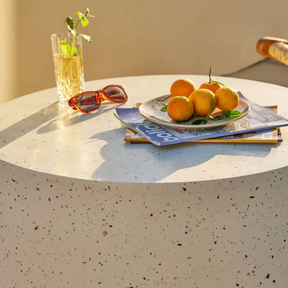 Outlet House Nordic BONNIE Table basse ronde en effet terrazzo ø70cm