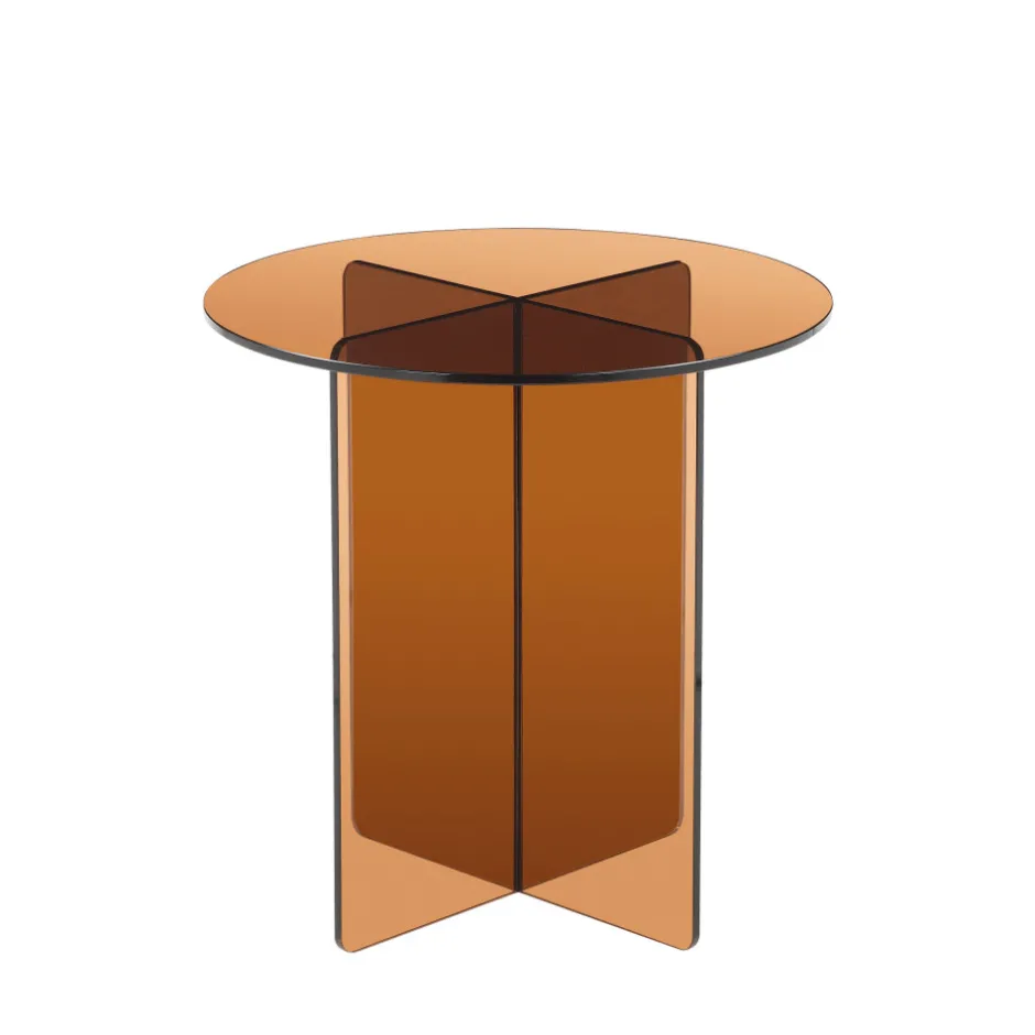 Outlet Drawer BOSTON Table d'appoint ronde en verre ø45cm
