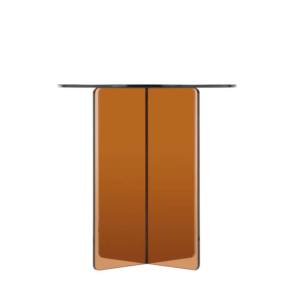 Outlet Drawer BOSTON Table d'appoint ronde en verre ø45cm