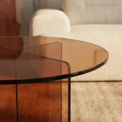 Outlet Drawer BOSTON Table d'appoint ronde en verre ø45cm