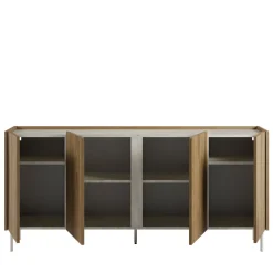 Drawer BOXY Buffet 4 portes en bois et effet travertin L180cm