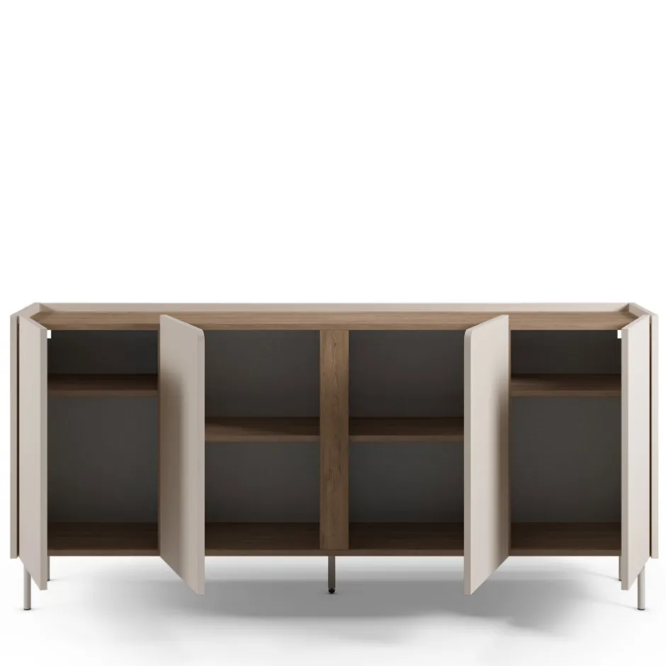 Online Drawer BOXY Buffet 4 portes en bois et métal L180cm