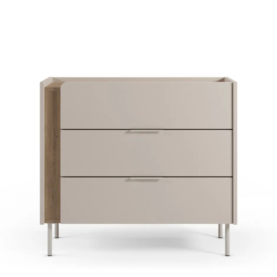 Discount Drawer BOXY Commode 3 tiroirs en bois et métal