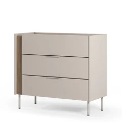 Discount Drawer BOXY Commode 3 tiroirs en bois et métal