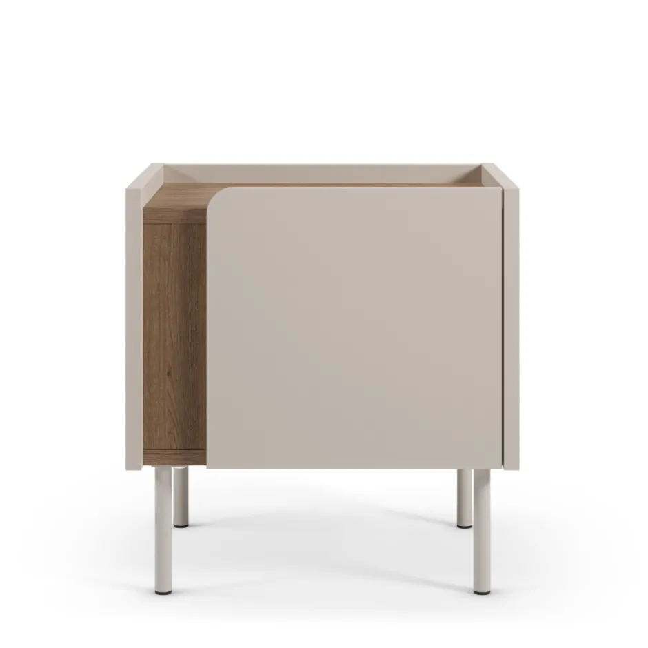 Drawer BOXY Table de chevet 1 porte en bois et métal
