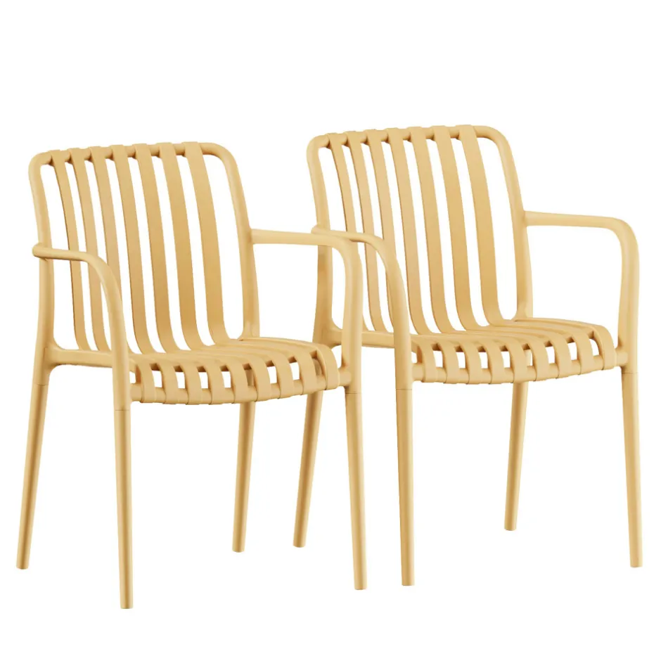 New Drawer BRANO Lot de 2 fauteuils de jardin en résine