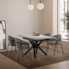 Hot No name BRELYN Table à manger extensible 6 à 8 personnes en céramique et métal 90-150x150cm