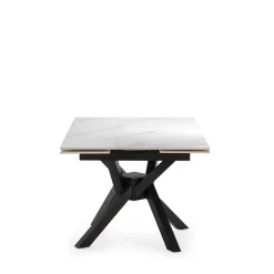 Hot No name BRELYN Table à manger extensible 6 à 8 personnes en céramique et métal 90-150x150cm