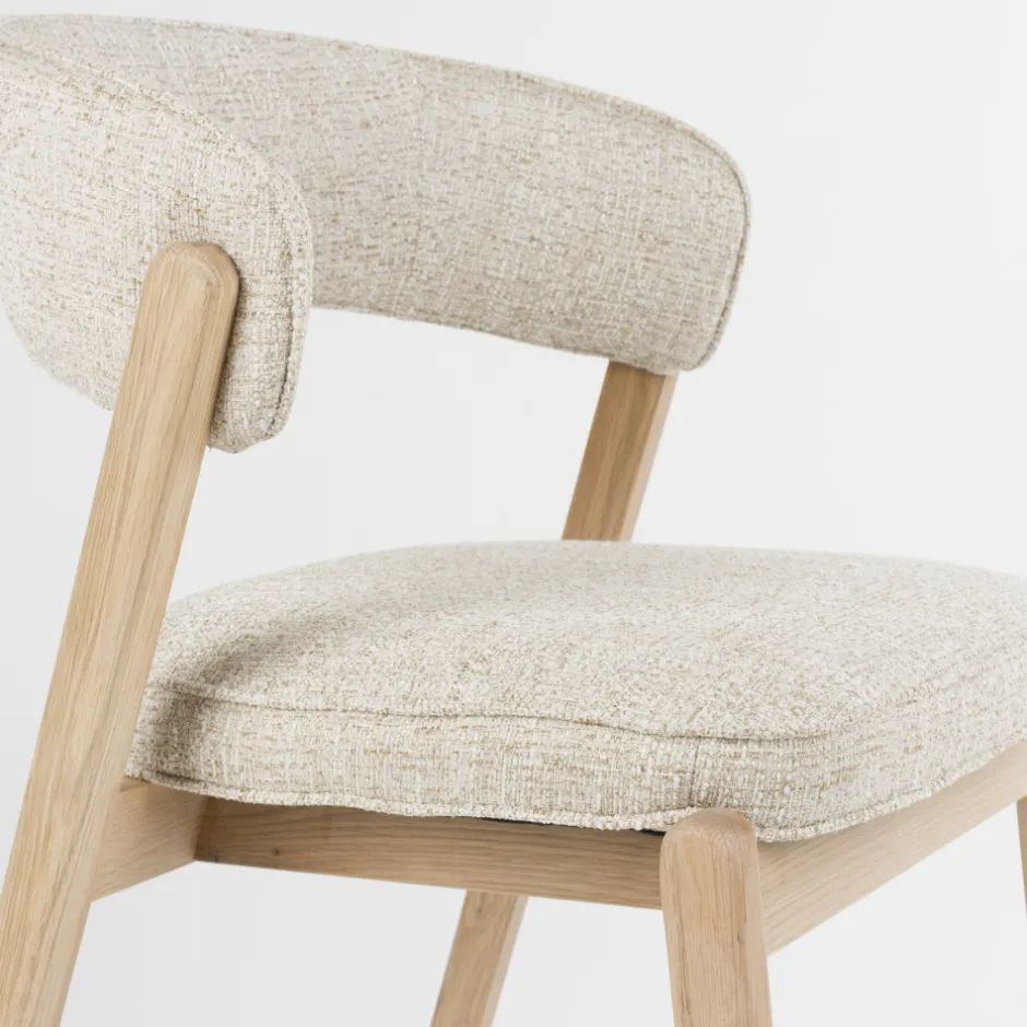 Hot Zuiver BRIGHT Lot de 2 chaises en tissu et bois
