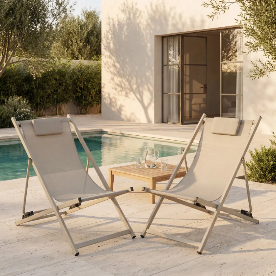 Discount Drawer BRISA Lot de 2 chiliennes en aluminium