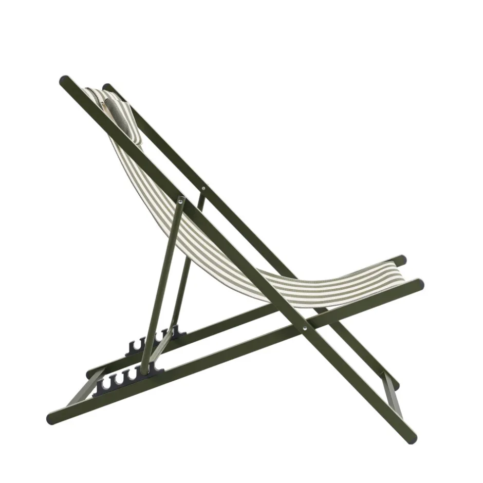 Drawer BRISA Lot de 2 chiliennes à rayures et aluminium